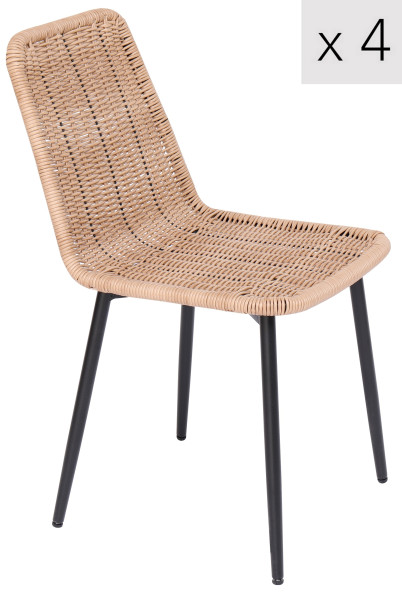 Zestaw 4 krzeseł z metalu i włókien, 762020