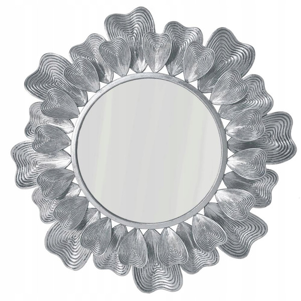 Lustro Okrągłe MARISOL Dekoracyjne Glamour Srebrne 89,5cm, 764380