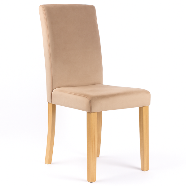 Krzesło do jadalni taupe Laro velvet oparcie wysokie do salonu stylowe, 7701039