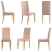 Krzesło do jadalni taupe Laro velvet oparcie wysokie do salonu stylowe, 7701040