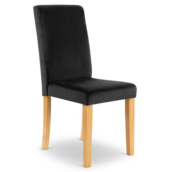 Krzesło do jadalni czarne Laro velvet oparcie wysokie do salonu stylowe, 7701049