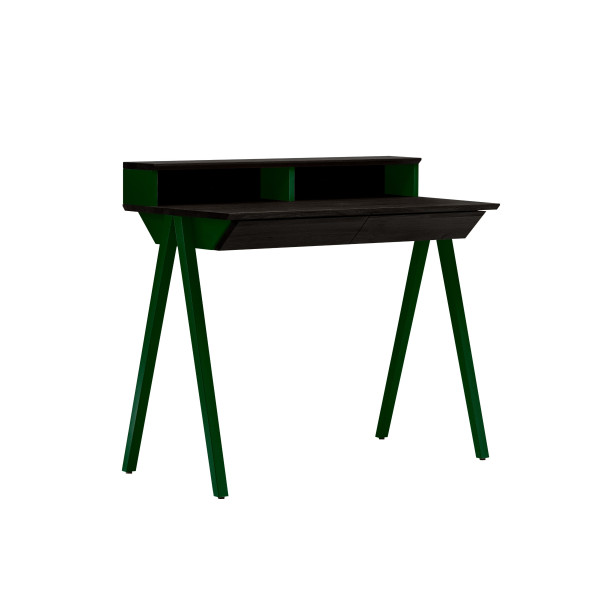 biurko vogel S + nadstawka dąb czarny, nogi zielone, 772760