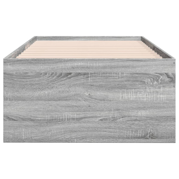 Łóżko Dzienne 100x200 Szare z Szufladami Jednoosobowe do Sypialni, 7798383