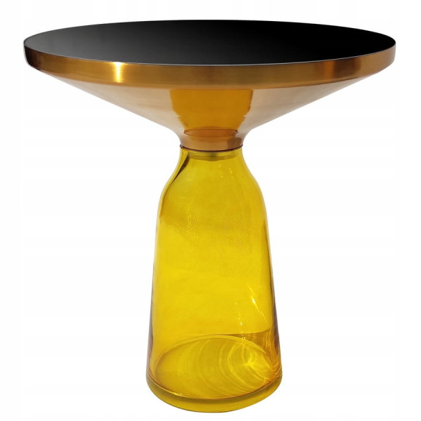 Stolik Kawowy Bottle Table 50/53cm czarno-żółto-złoty, 782454