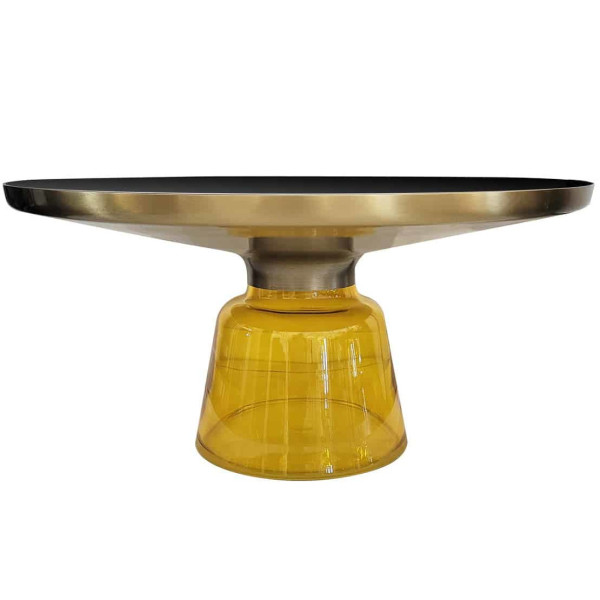 Stolik Kawowy Bottle Table 75/37cm czarno-żółto-złoty, 782470