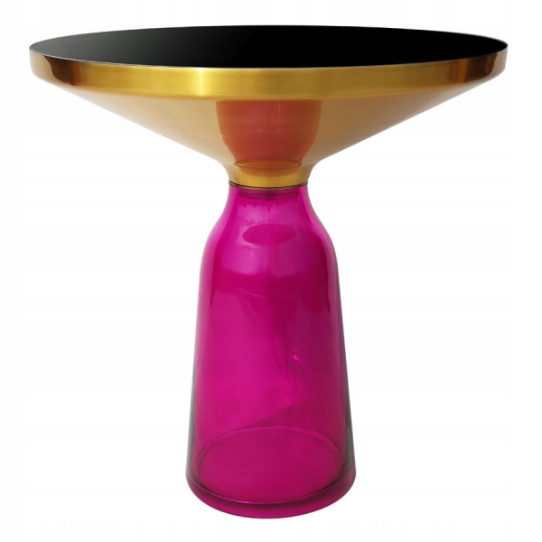 Stolik Kawowy Bottle Table 50/53cm czarno-różowo-złoty, 782477