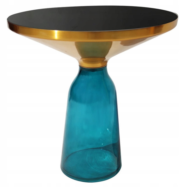 Stolik Kawowy Bottle Table 50/53cm czarno-niebiesko-złoty, 782498
