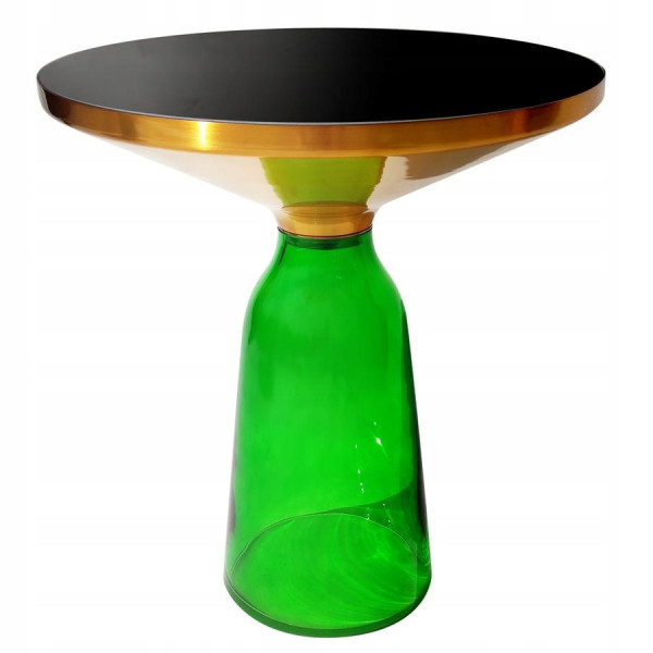 Stolik Kawowy Bottle Table 50/53cm czarno-zielono-złoty, 782529