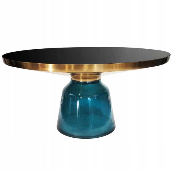 Stolik Kawowy Bottle Table 75/37cm czarno-niebiesko-złoty, 782533