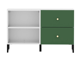 komoda Modeo 100 cm z 2 szufladami i 2 półkami biały/lablador
