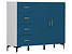 Inny kolor wybarwienia: komoda Modeo 150 cm z 2 drzwiami i 4 szufladami biały/błękit ciemny