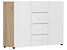 Inny kolor wybarwienia: komoda Modeo 150 cm z 2 drzwiami i 4 szufladami dąb sonoma/biały połysk