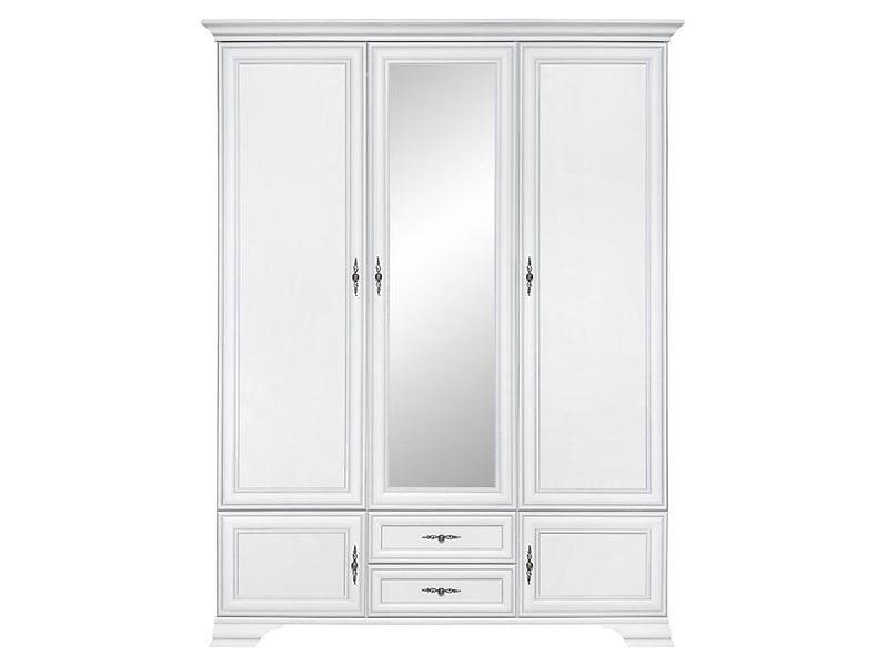 szafa pięciodrzwiowa Idento z lustrem i szufladami 159 cm biała, 787763