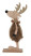 Inny kolor wybarwienia: Figurka Renifer brązowy z drewna          patrzący w lewo