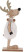 Inny kolor wybarwienia: Figurka Renifer biały z drewna patrzący   w prawo