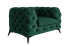 Inny kolor wybarwienia: Ropez Chelsea fotel pikowany welur zielony nogi czarny mat