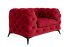 Inny kolor wybarwienia: Ropez Chelsea fotel pikowany welur czerwony nogi czarny mat