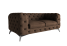 Inny kolor wybarwienia: Ropez Chelsea sofa 2 pikowana ciemnobrązowa nogi czarny mat
