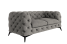 Inny kolor wybarwienia: Ropez Chelsea sofa 2 osobowa pikowana szara nogi czarny mat