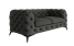 Inny kolor wybarwienia: Ropez Chelsea sofa 2 pikowana grafitowa nogi czarny mat