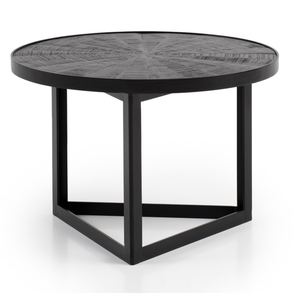 Stolik kawowy rozkładany stolik 58x58x40 cm Czarny Okrągły, 790758