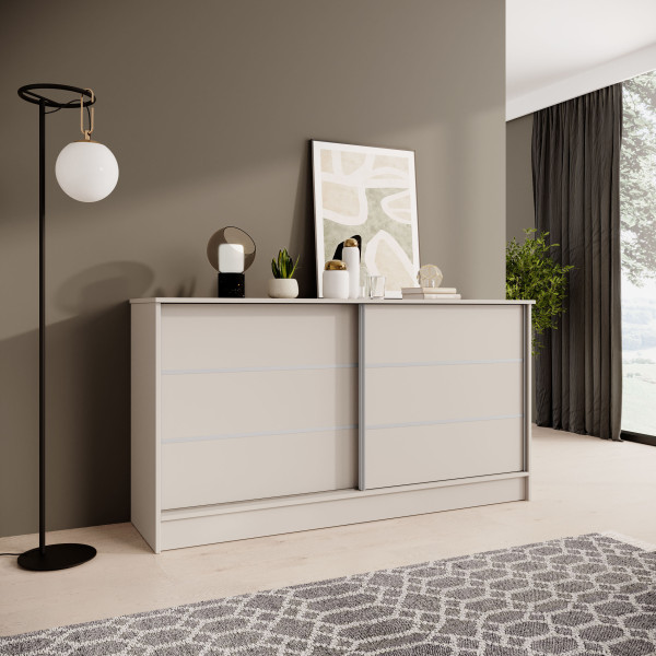 Komoda MIRELA 160 cm Kaszmir Do Salonu 2 Drzwi Przesuwne, 7918531