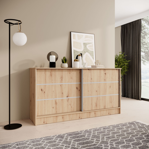 Komoda MIRELA 160 cm Artisan Do Salonu 2 Drzwi Przesuwne, 7918576