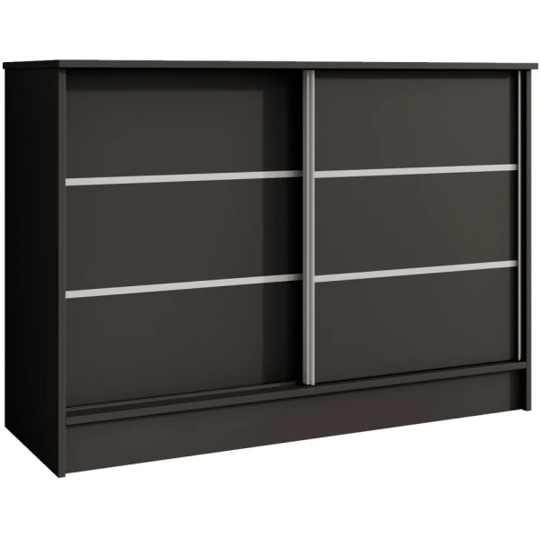 Komoda MIRELA 120 cm Czarna Do Salonu 2 Drzwi Przesuwne, 7918596
