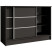 Komoda MIRELA 120 cm Czarna Do Salonu 2 Drzwi Przesuwne, 7918597