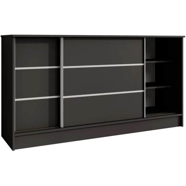 Komoda MIRELA 160 cm Czarna Do Salonu 2 Drzwi Przesuwne, 7918631