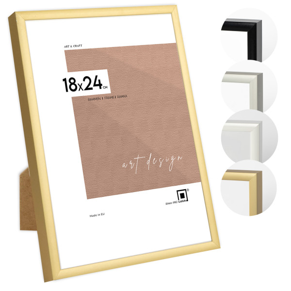 Ramka na zdjęcia 18x24 cm aluminiowa ramka złota do zdjęć 24x18 cm LUCA®, 7931267