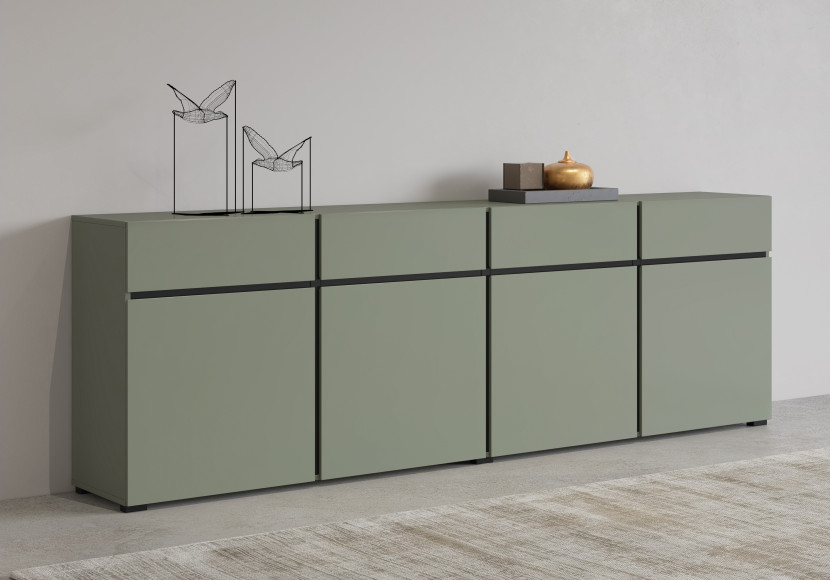 Komoda INCROCIO 225x78x40 cm Odcienie zieleni, 7937683