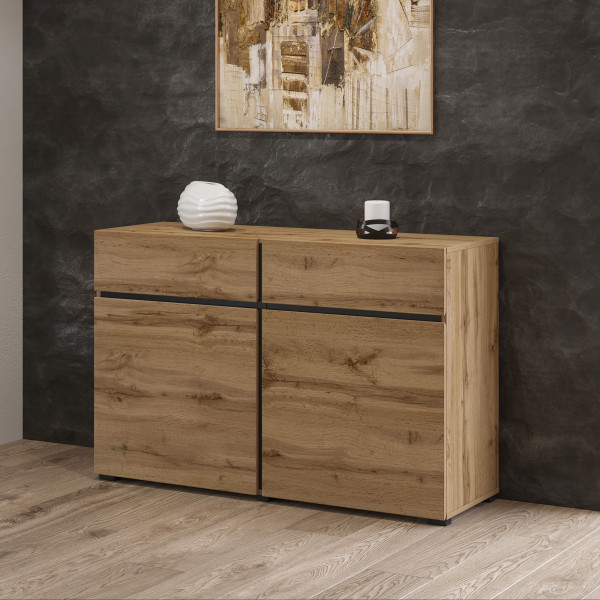 Komoda INCROCIO 119x78x40 cm Dąb wotan, 7937690