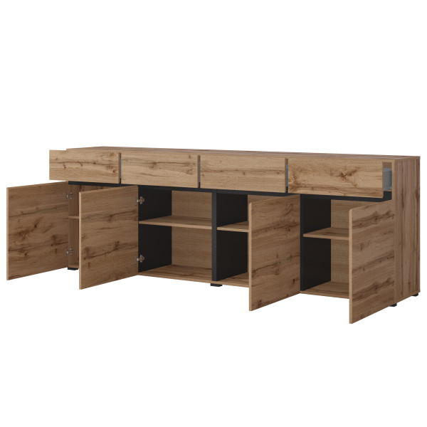 Komoda INCROCIO 225x78x40 cm Dąb wotan, 7937704
