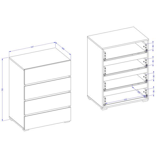 Komoda INCROCIO 59,7x78,3x40 cm Odcienie zieleni, 7937784