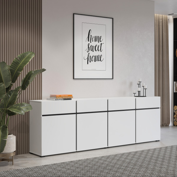 Komoda INCROCIO 225x78x40 cm Biała, 7937844