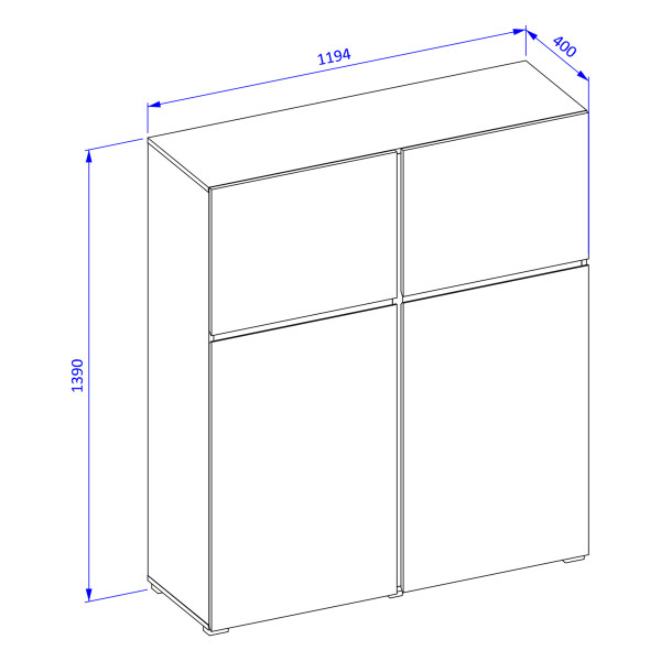 Komoda INCROCIO 119x139x40 cm Odcienie beżu, 7937882