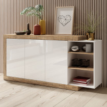 Komoda SINFONIA 180x86x40 cm Dąb/Biała