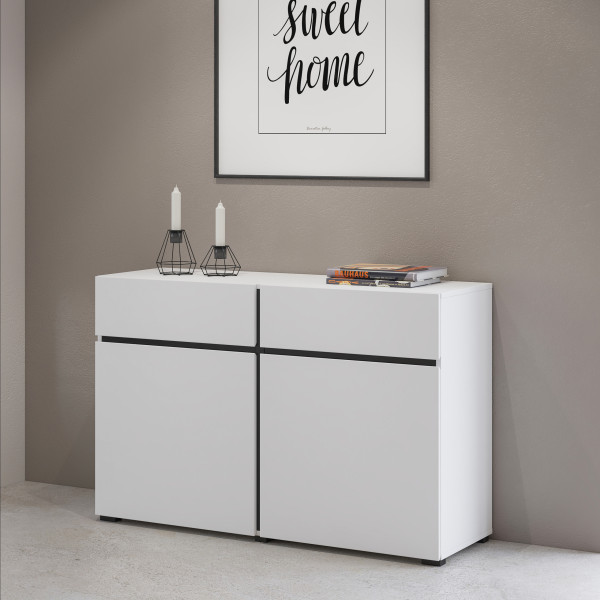 Komoda INCROCIO 119x78x40 cm Biała, 7937946