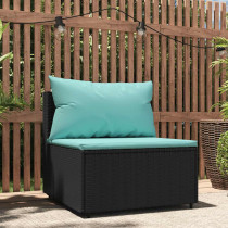 Sofa narożna Czarny Technorattan sofa środkowa vidaXL