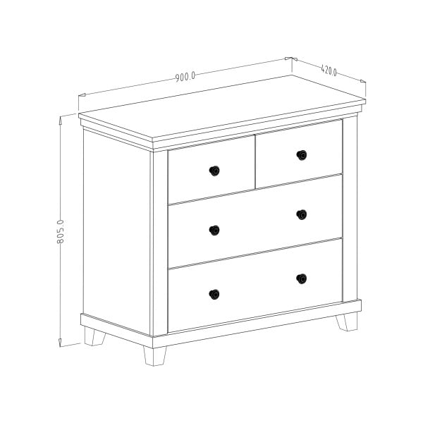 Komoda EVOLETTA 90x81x42 cm Zieleń, 7939831