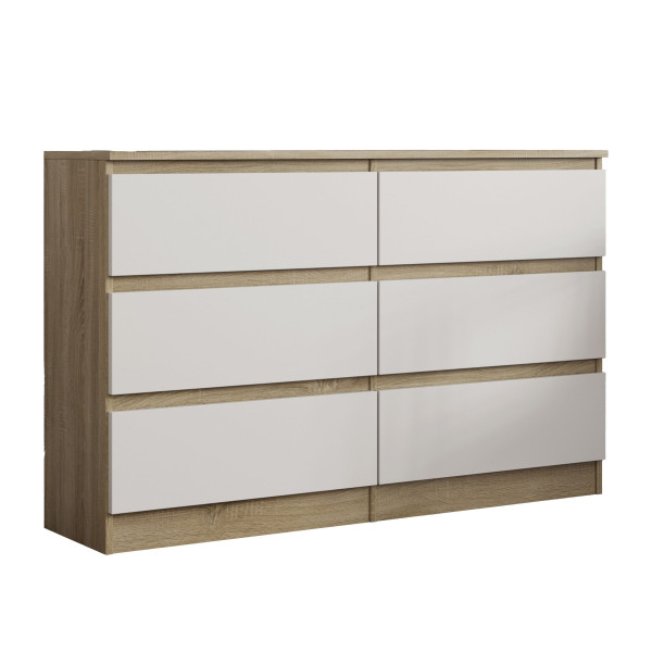 Komoda ALLEGRA 120x77x33 cm Dąb sonoma/Biała, 7940017