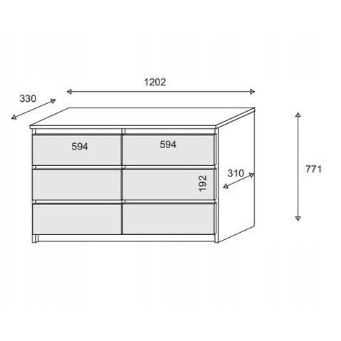 Komoda ALLEGRA 120x77x33 cm Dąb sonoma/Biała, 7940018