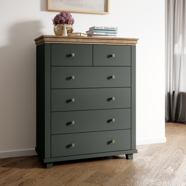 Komoda EVOLETTA 90x113x42 cm Zieleń, 7940109