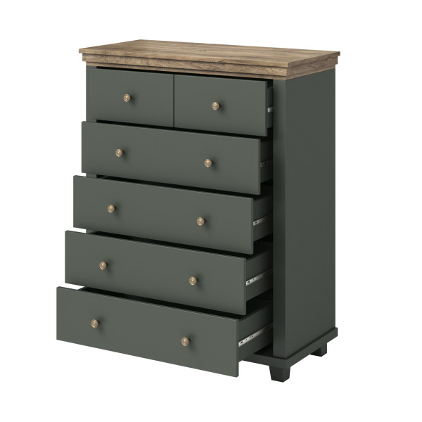 Komoda EVOLETTA 90x113x42 cm Zieleń, 7940110