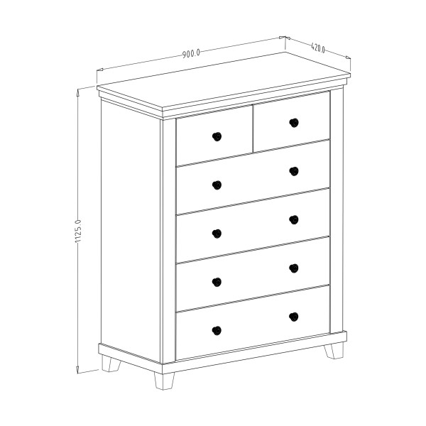 Komoda EVOLETTA 90x113x42 cm Zieleń, 7940111