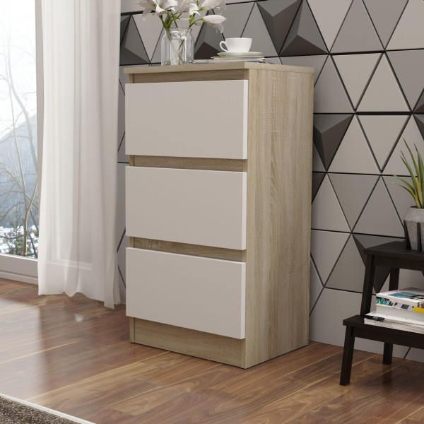 Komoda ALLEGRA 40x72x33 cm Dąb sonoma/Biała, 7940133