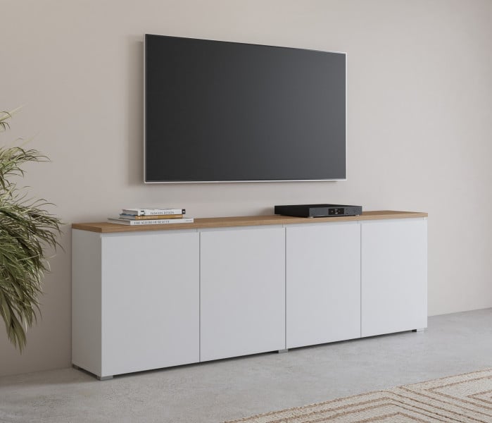 Komoda ORVO 199,9x67,9x34,5 cm Biała, 7945837