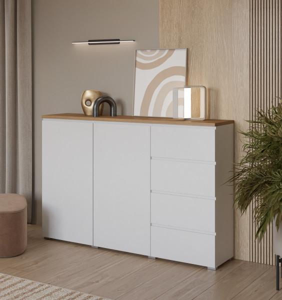 Komoda ORVO 150x100,3x34,5 cm Biała, 7945841