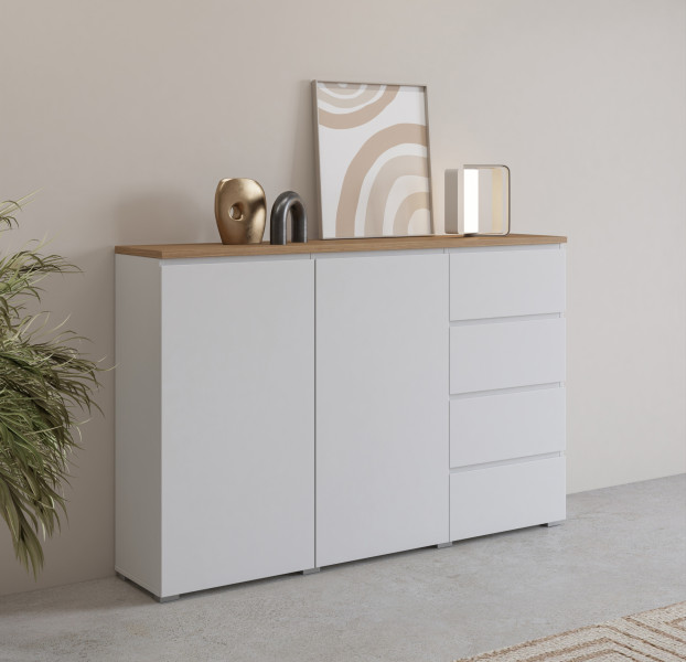 Komoda ORVO 150x100,3x34,5 cm Biała, 7945844